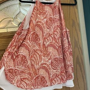 Violet & Claire ❤️- full lined, halter strap top, pretty muted reds- Size XL